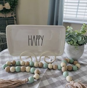 RAE DUNN  ceramic "Happy" plate